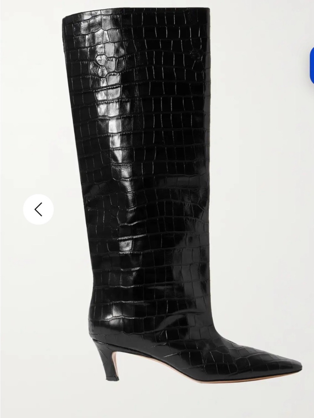 TOTEME Croc-effect leather knee boots - size 8